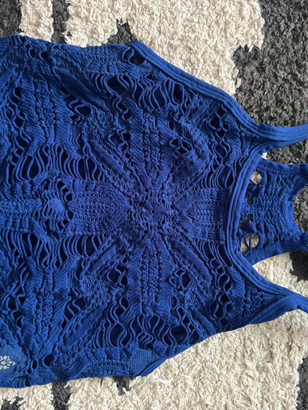FP Movement by Free People Royal Blue Crochet Racerback Tank